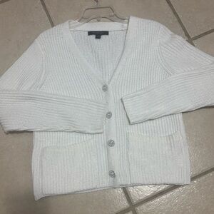 Marc New York White Button-Up Cardigan